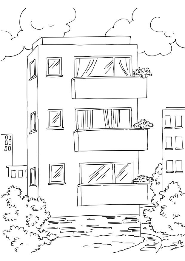 Página para colorir apartamento