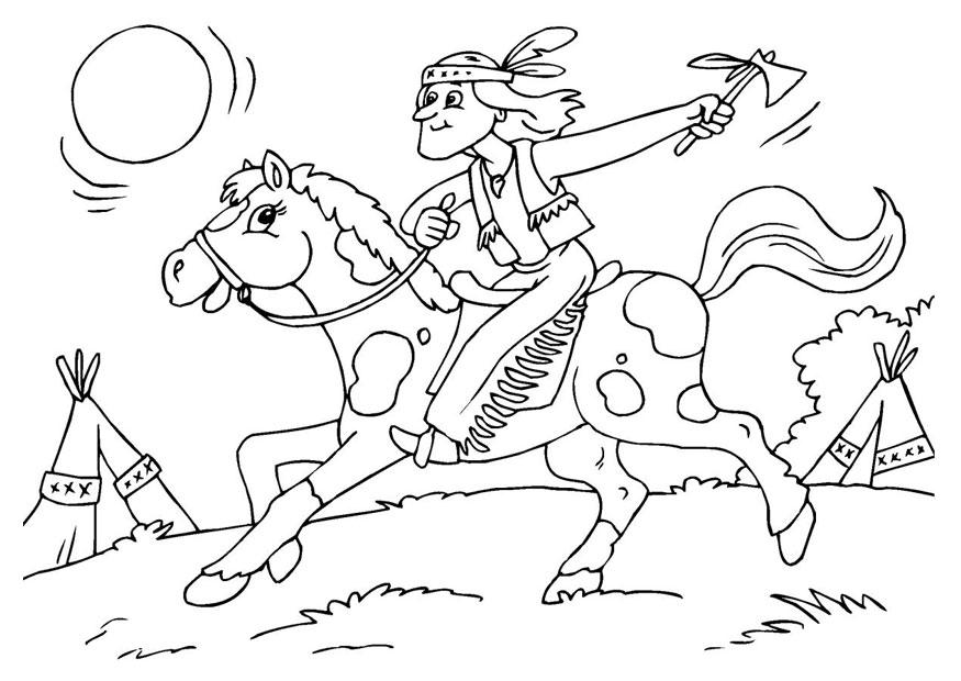 Página para colorir A­ndio no cavalo