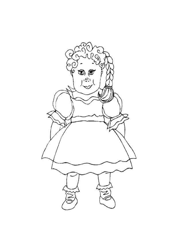 Página para colorir boneca