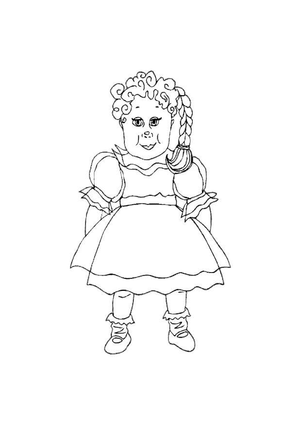 Página para colorir boneca 