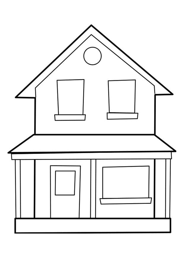 Página para colorir casa