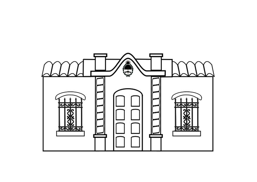 Página para colorir casa
