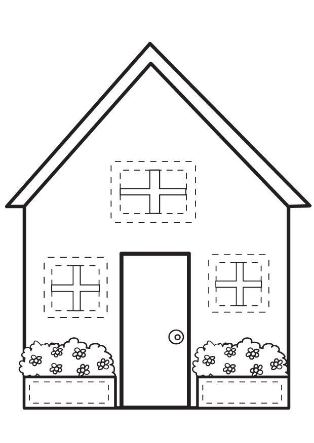 Página para colorir casa
