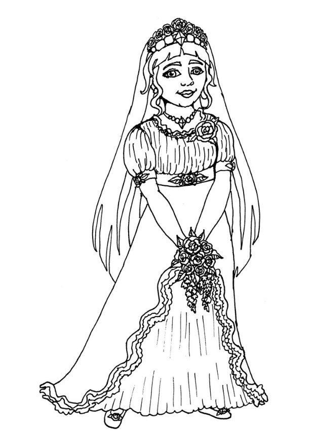 Página para colorir casamento 