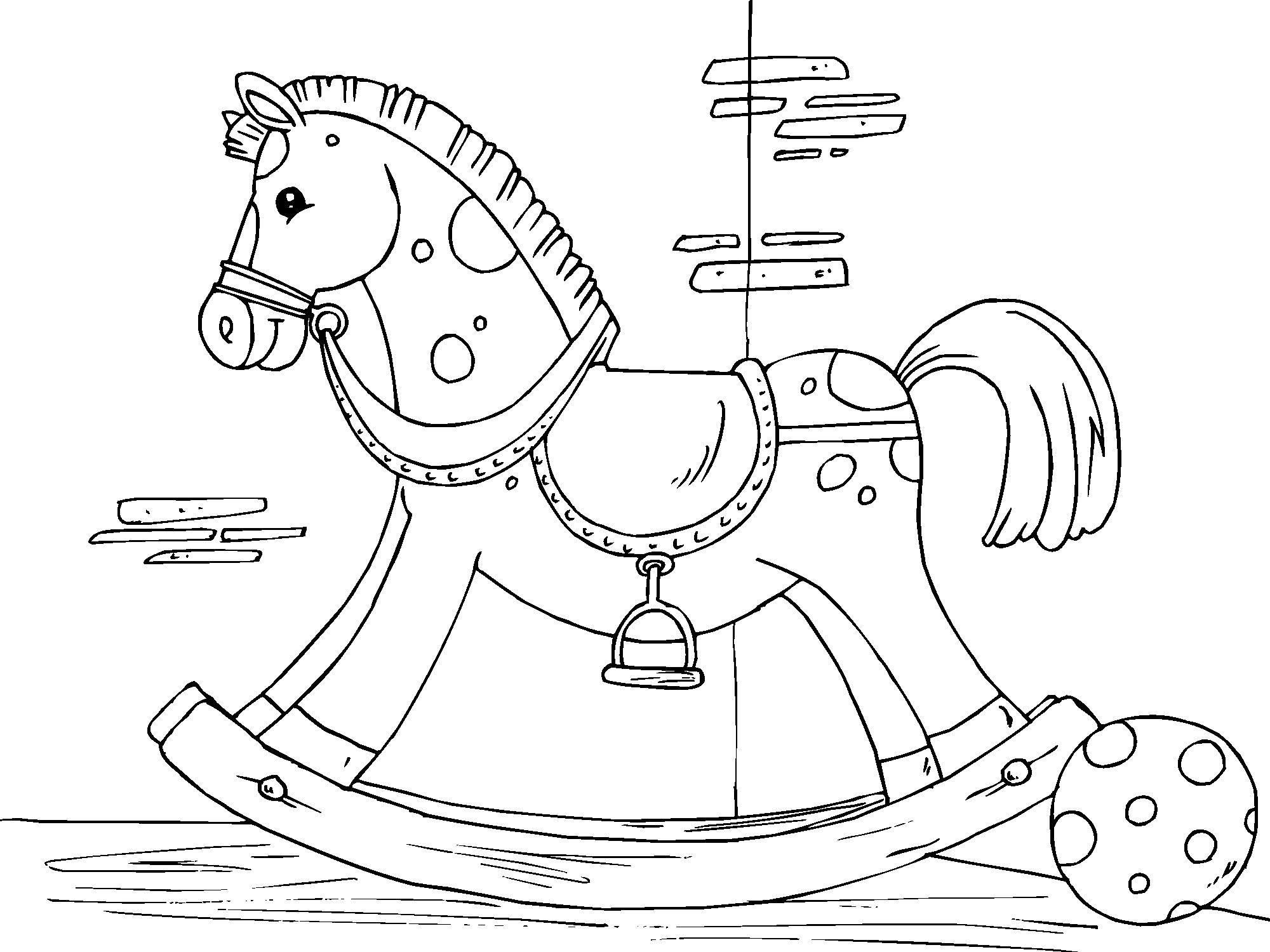 Página para colorir cavalinho de balanA§o 