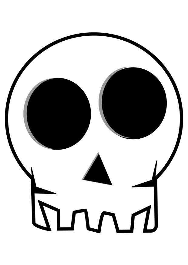 Página para colorir caveira 