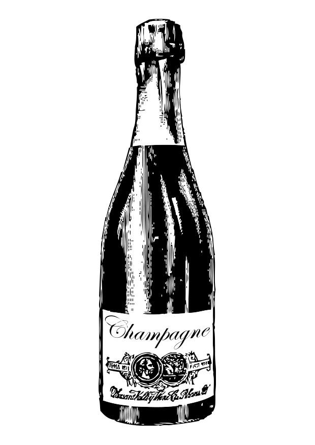 Página para colorir champanha 