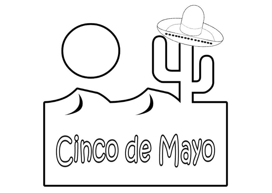 Página para colorir cinco de maio
