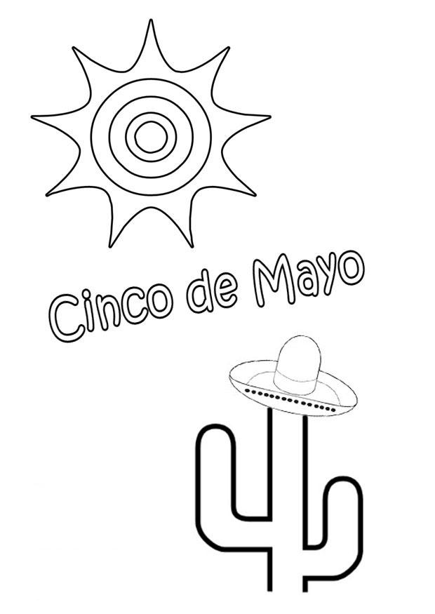 Página para colorir cinco de maio