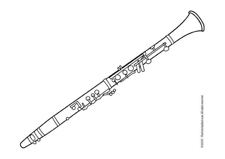 Página para colorir clarinete