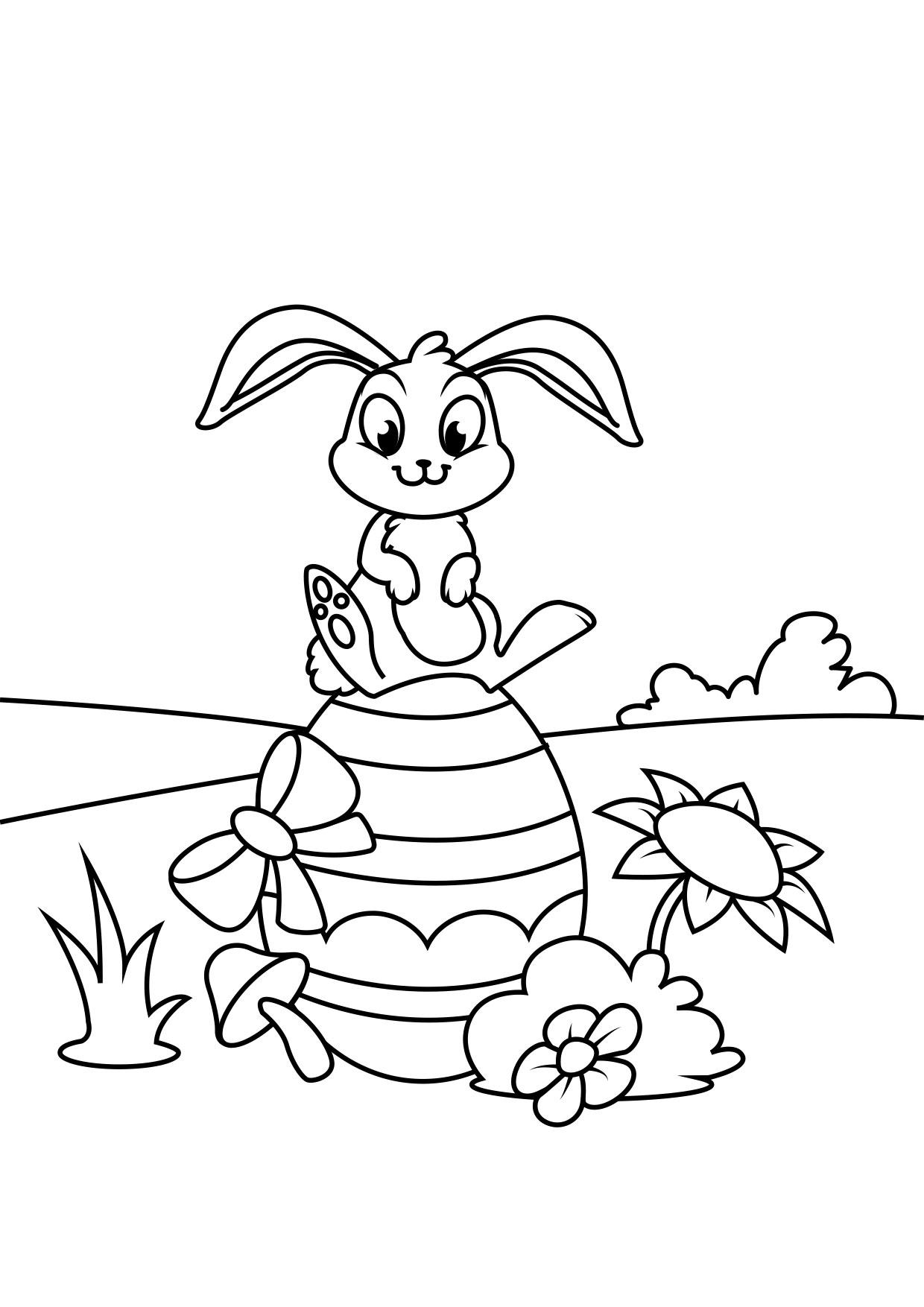 Página para colorir coelhinho da pA¡scoa no ovo de pA¡scoa