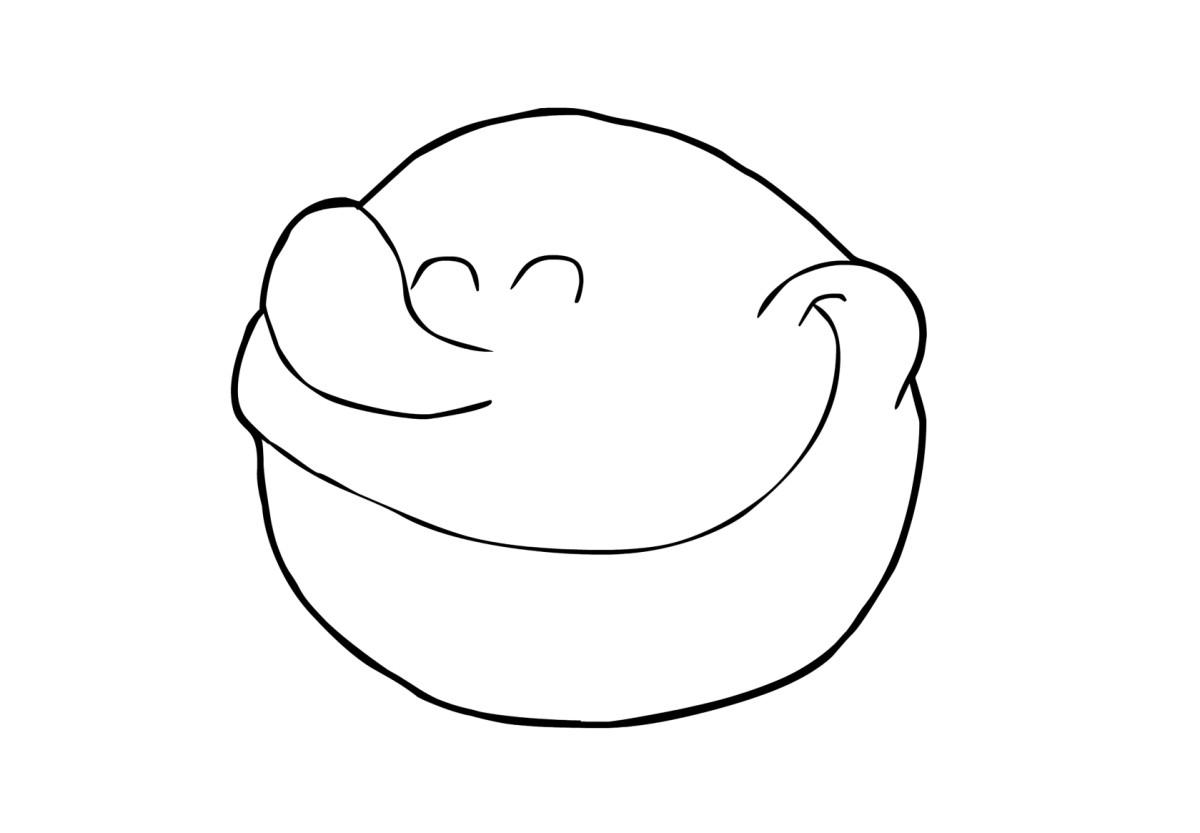 Página para colorir contente (2)