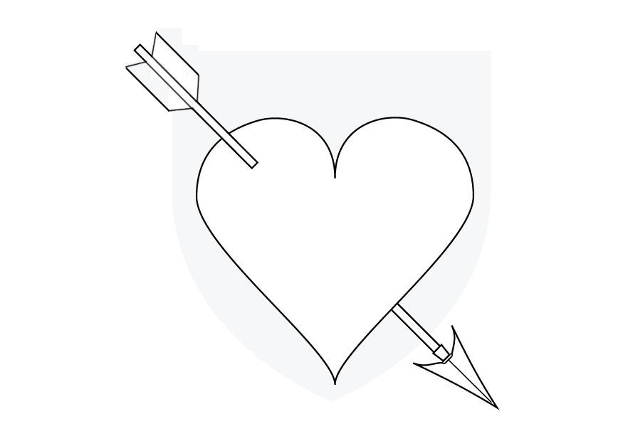 Página para colorir coraA§A£o flechado pelo cupido