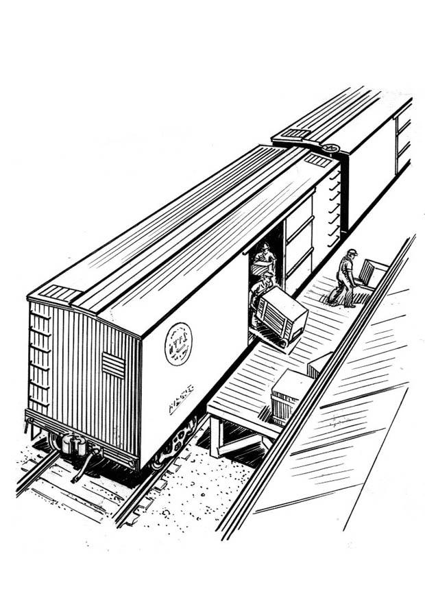 Página para colorir descarga do trem 
