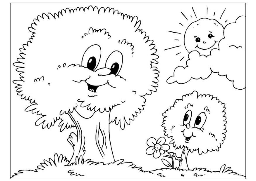 Página para colorir dia dos pais - A¡rvores 
