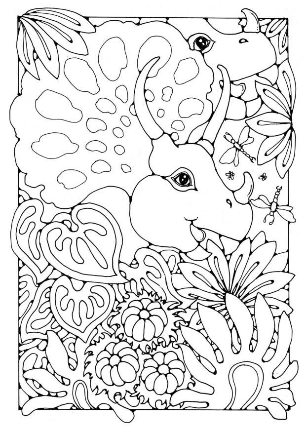 Página para colorir dinossauros