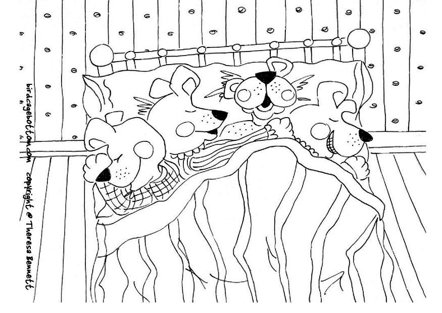 Página para colorir dormir 