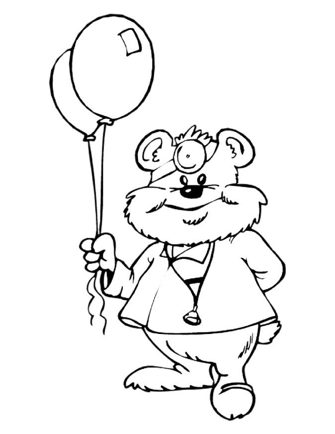 Página para colorir doutor urso