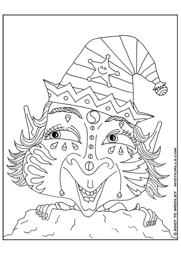Página para colorir elfo
