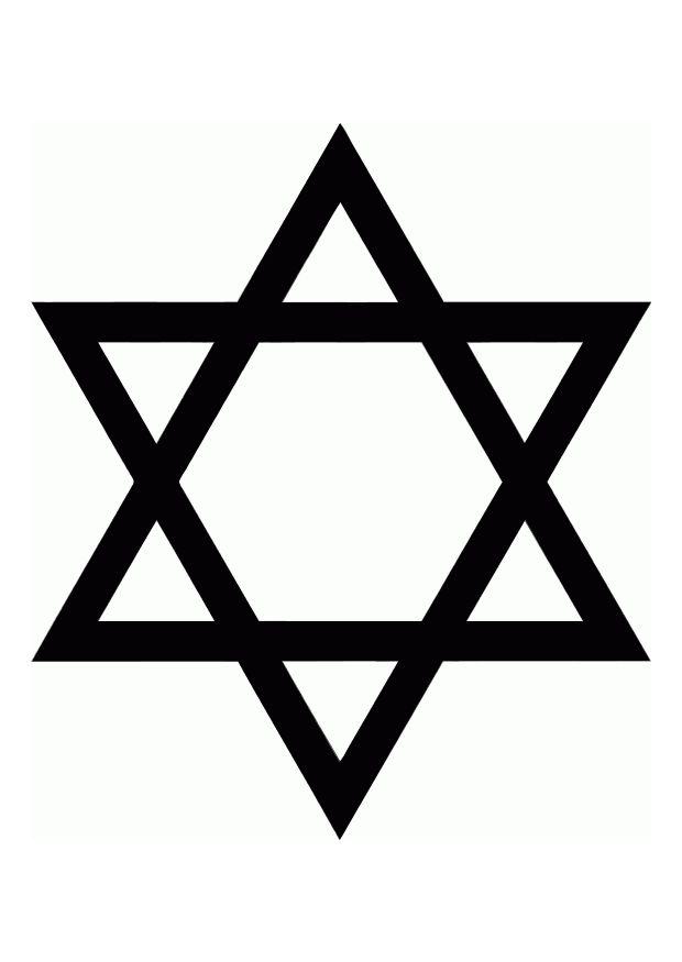 Página para colorir estrela de davi