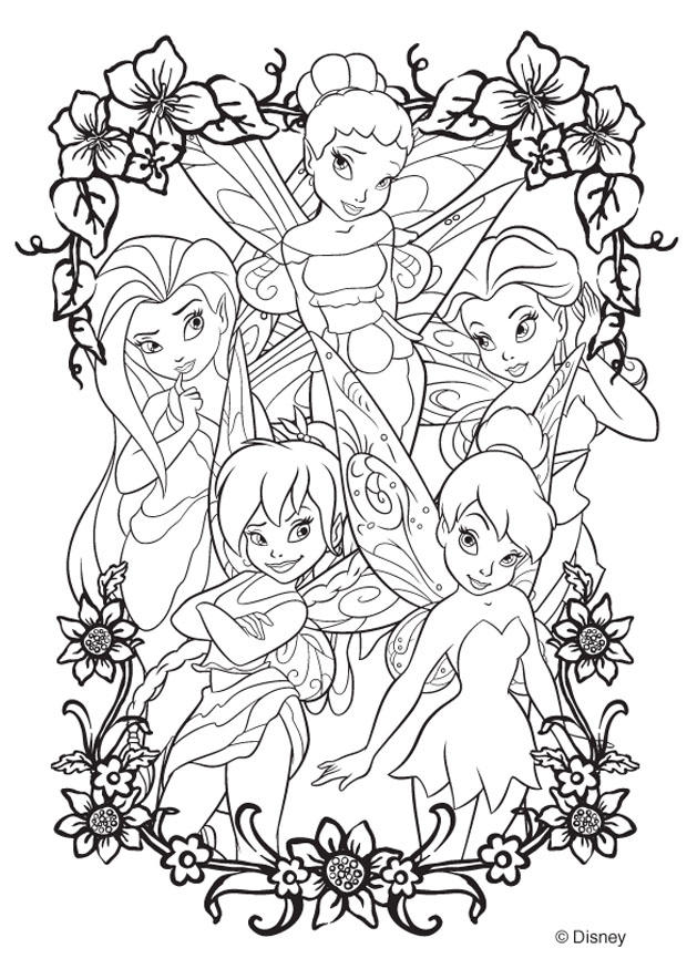 Página para colorir fadas da disney
