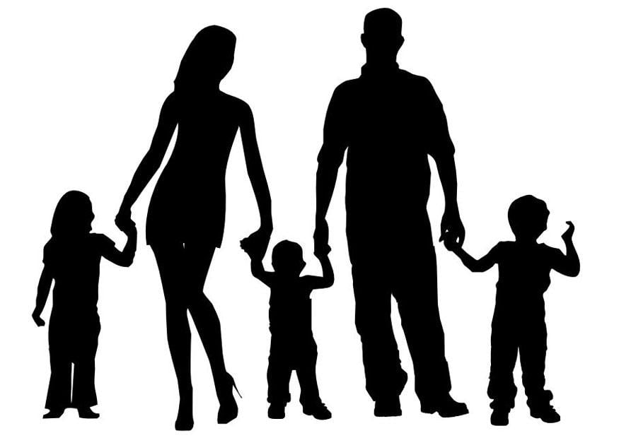 Página para colorir famA­lia