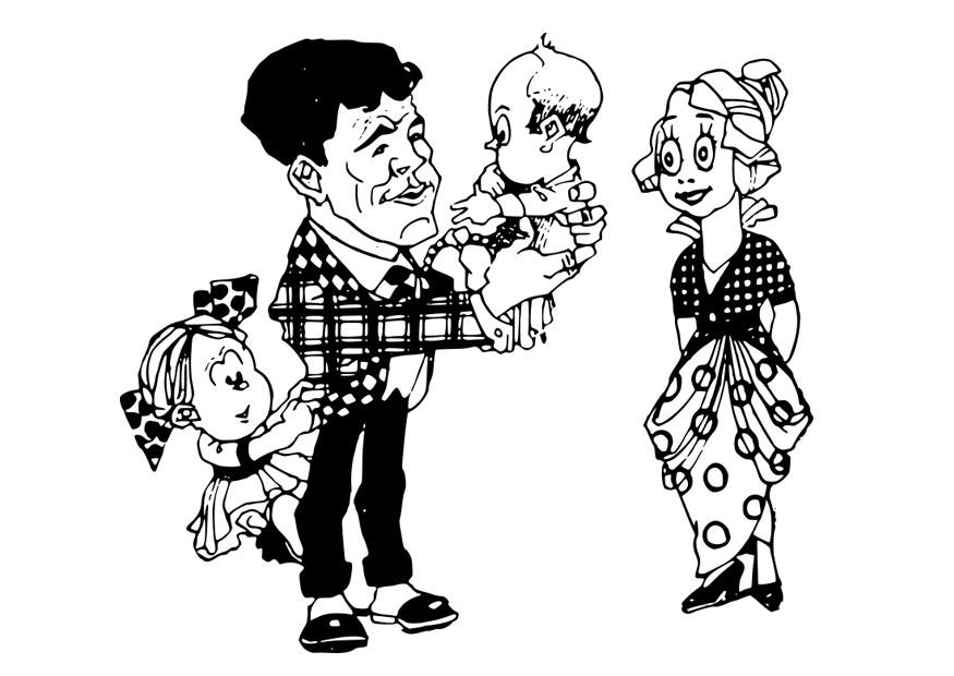 Página para colorir famA­lia