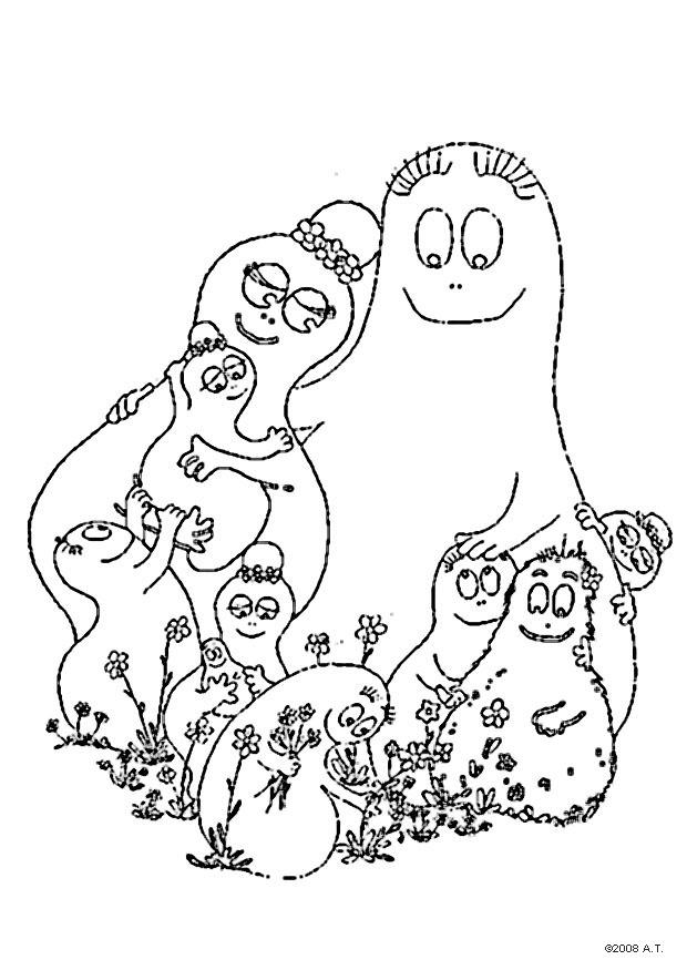 Página para colorir famA­lia barbapapa
