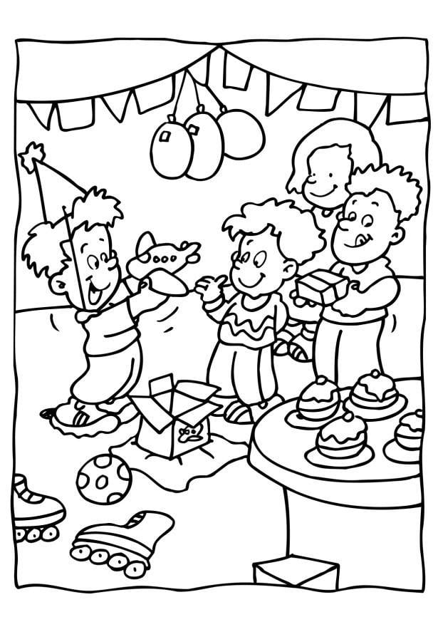 Página para colorir festa de aniversA¡rio