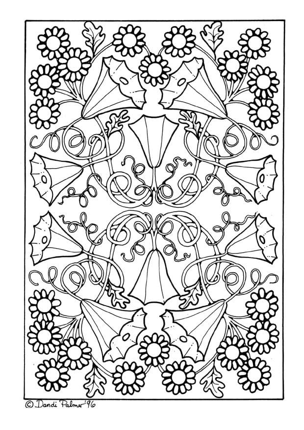 Página para colorir flores 