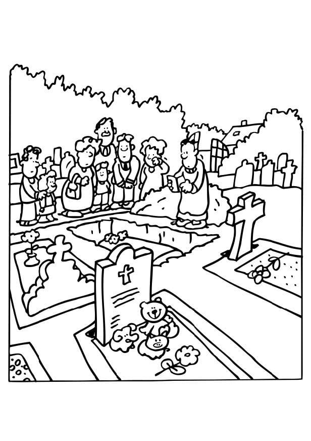Página para colorir funeral