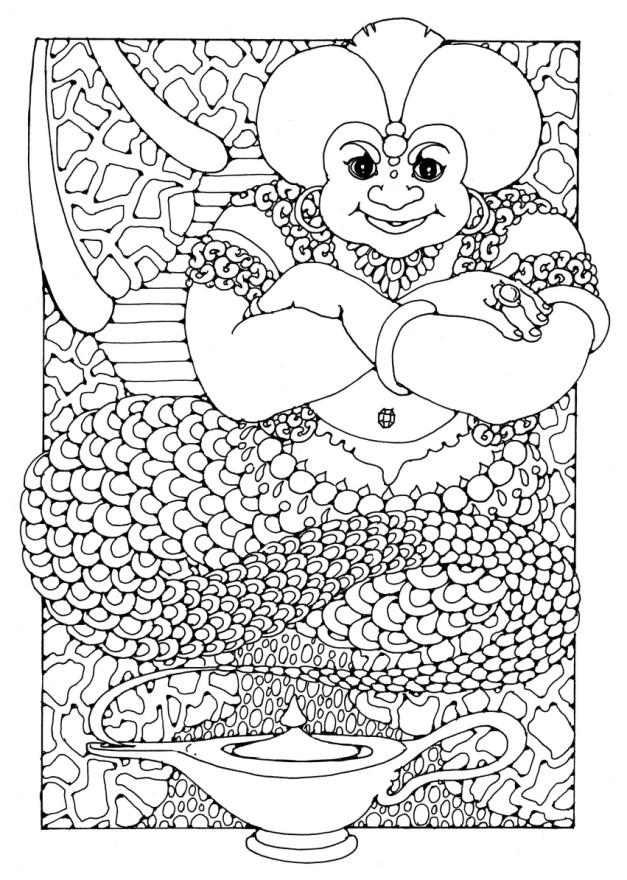 Página para colorir gAªnio da lA¢mpada 