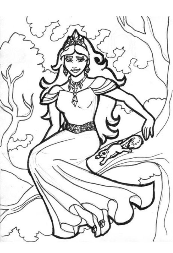 Página para colorir gellie a rainha das A¡rvores