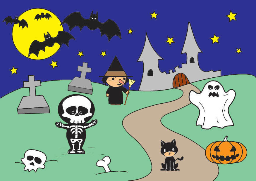 Página para colorir halloween
