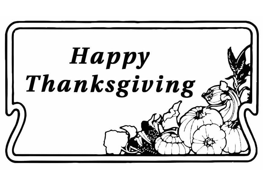 Página para colorir happy thanksgiving