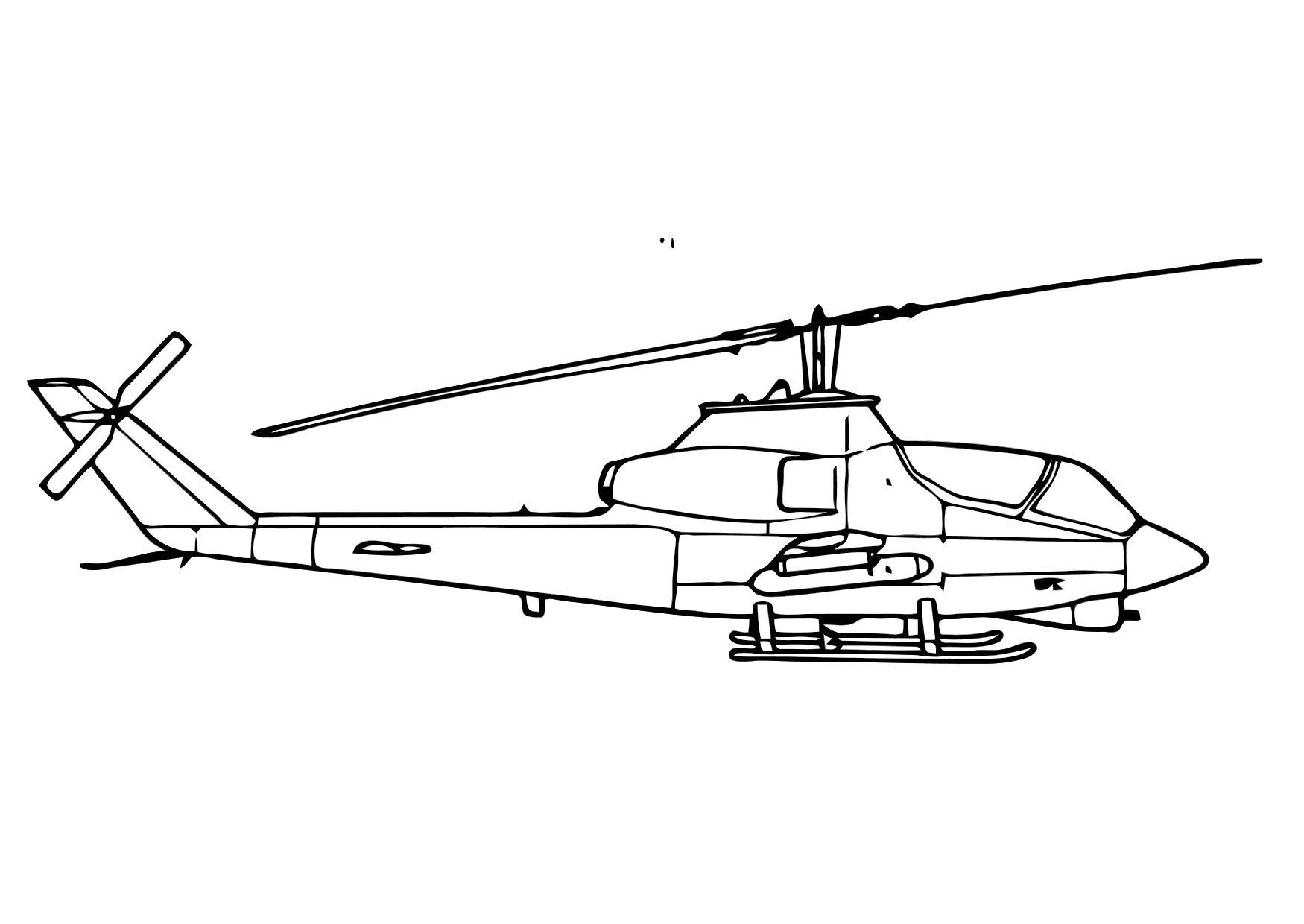Página para colorir helicA³ptero cobra