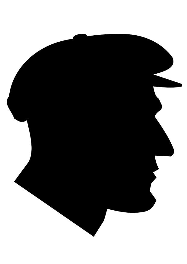 Página para colorir homem de boina 