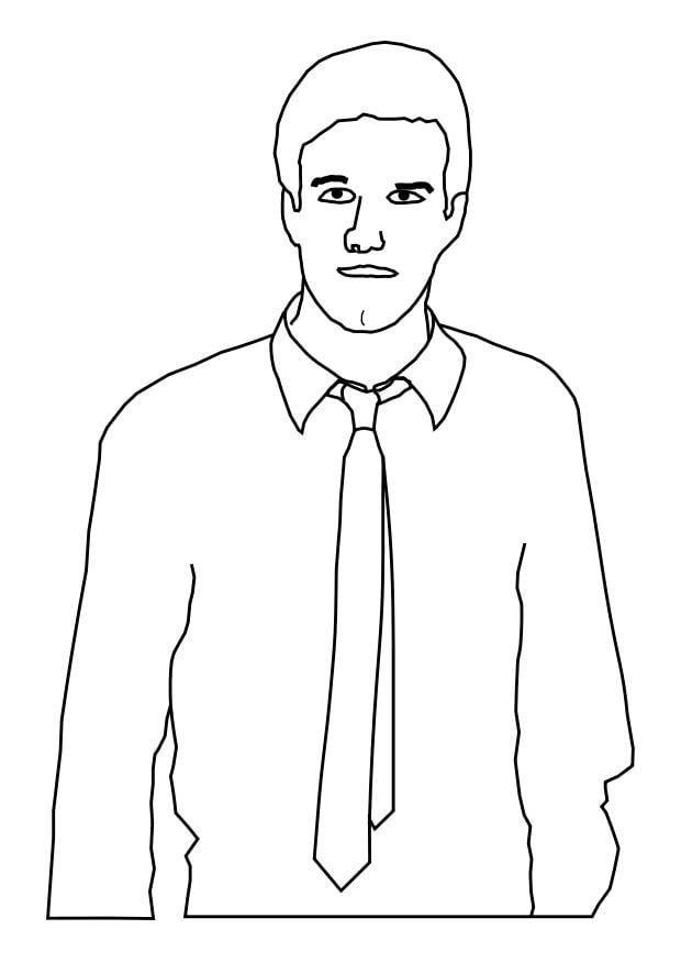 Página para colorir homem de gravata