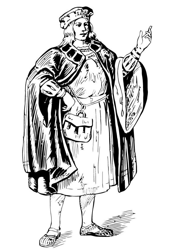 Página para colorir homem de manto