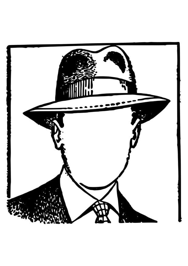 Página para colorir homem sem rosto