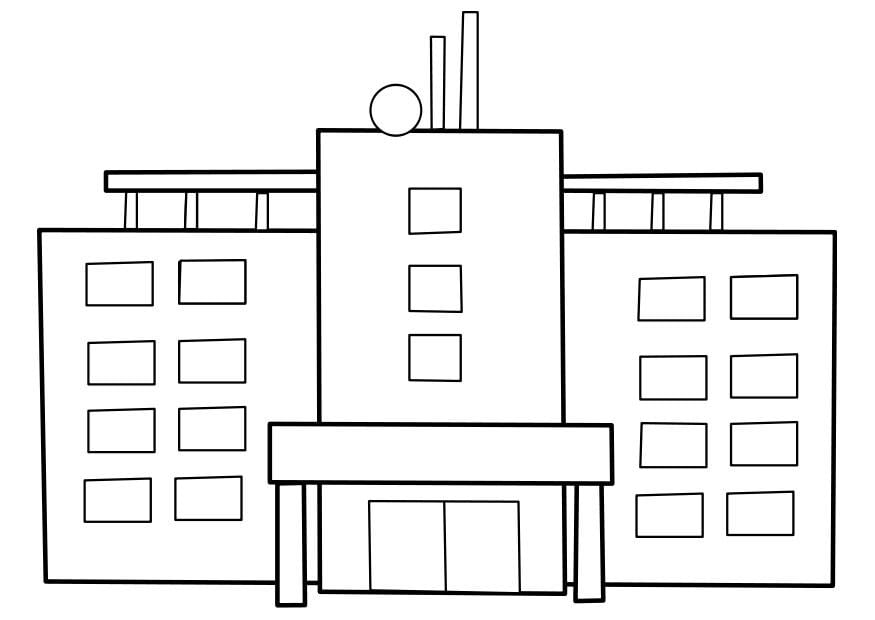 Página para colorir hospital 