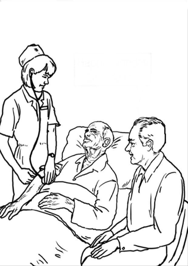 Página para colorir hospital