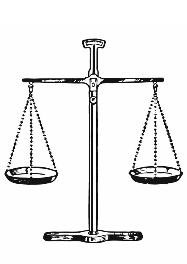 Página para colorir justiA§a - balanA§a