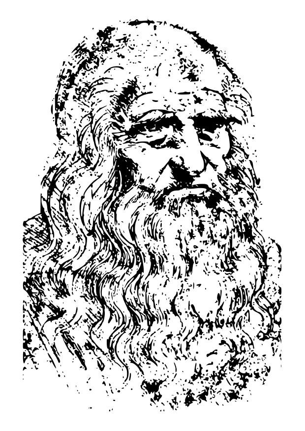 Página para colorir leonardo da vinci
