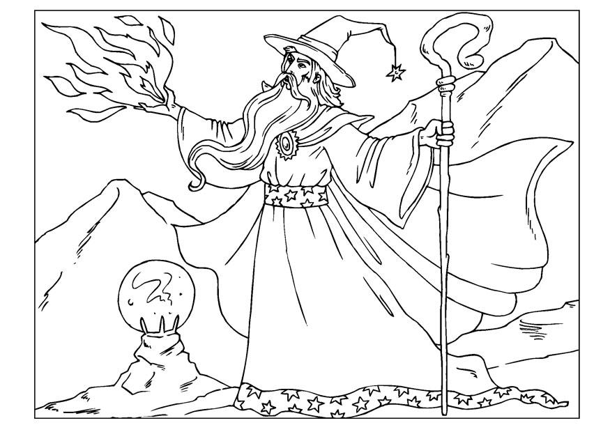Página para colorir mago