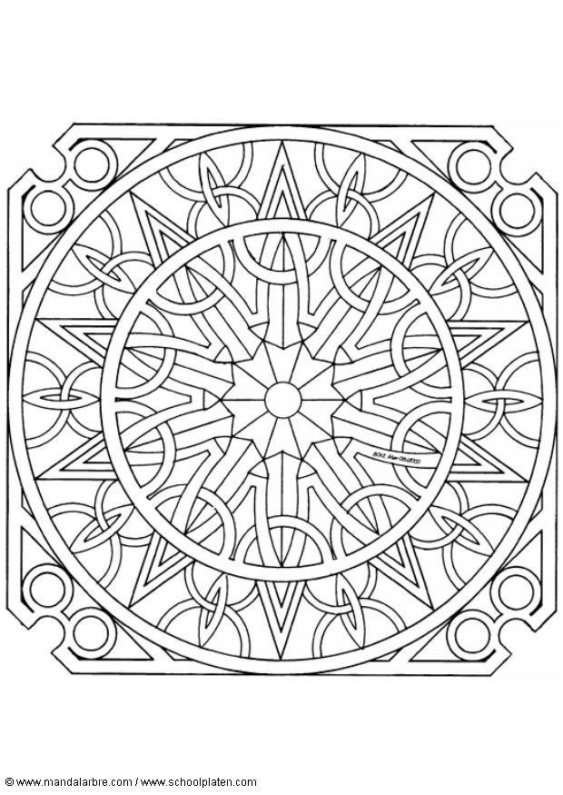 Página para colorir mandala 1602h