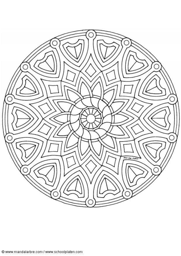 Página para colorir mandala 1607a