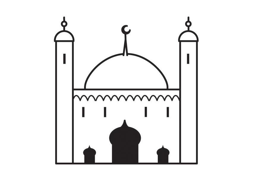 Página para colorir mesquita 