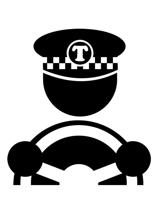 Página para colorir motorista de tA¡xi 