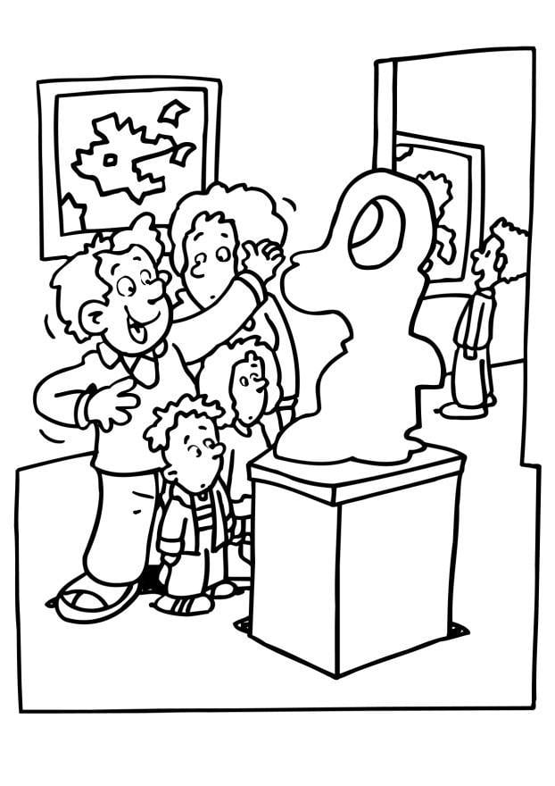 Página para colorir museu